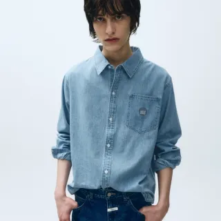 【MARITHE FRANCOIS GIRBAUD】官方旗艦 LOGO單寧襯衫 MFG(淺藍色)