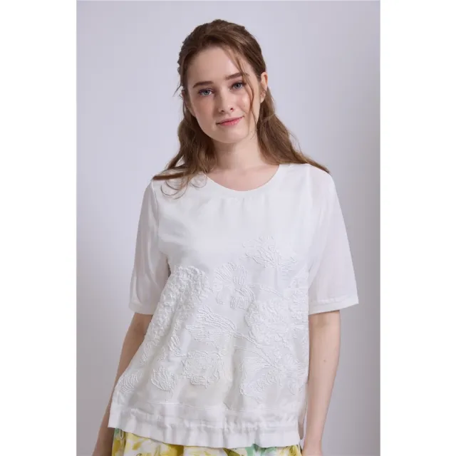 【SuperWands】義式精繡極細柔天絲上衣