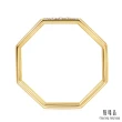 【點睛品】Daily Luxe  簡約八角形 18K黃色金鑽石戒指