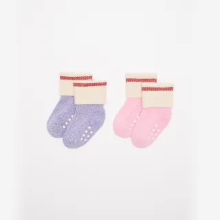 【Roots】Roots 嬰兒-BABYS FIRST CABIN 襪子二入組(椒鹽梅子紫)
