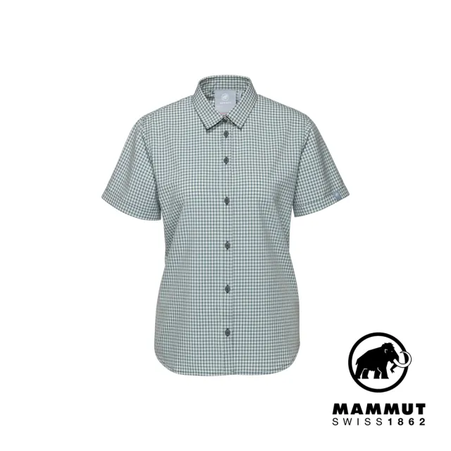 【Mammut 長毛象官方直營】Aada Shirt 輕盈防曬柔軟短袖襯衫 女款 地層灰藍/銀鼠尾草 #1015-01240