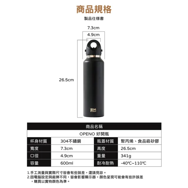 【REUN】買1送1窩們好開瓶600ml(單手開關.長效保溫保冷.超級防漏)