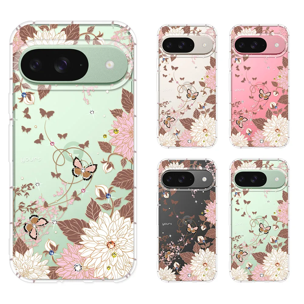 【YOURS】Google 全系列 彩鑽防摔手機殼-羽蝶(Pixel10ProXL/Pixel9a/9ProXL/8Pro/8a/7Pro/7a/6Pro/6a)