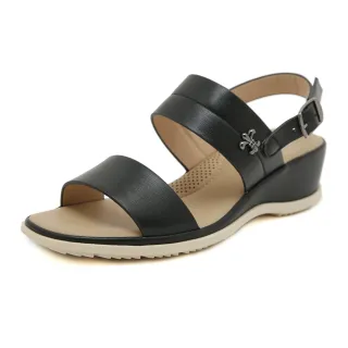 【nono house】an.an 雙寬帶釋壓楔型涼鞋(黑)