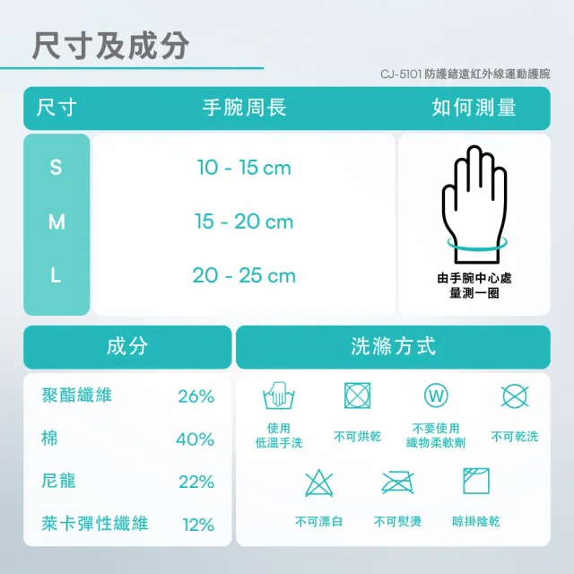 【Vital Salveo 紗比優】運動護腕 護腕 手腕護具 手腕支撐(手腕彈性護帶/台灣製/彈性包覆)