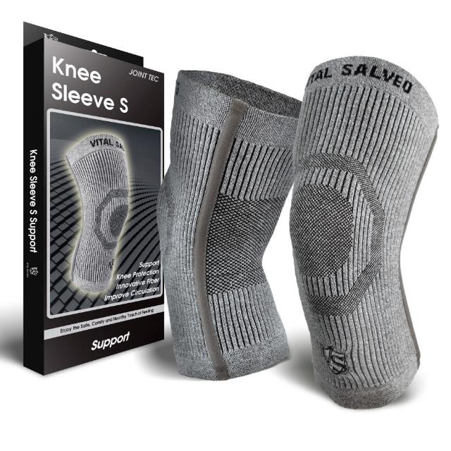 【Vital Salveo 紗比優】防護鍺全能型支撐護膝/一雙入(雙側記憶支條穩定包覆/吸濕排汗/透氣不悶熱/台灣製)