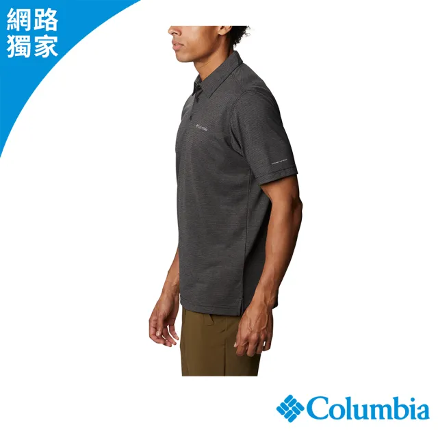 【Columbia 哥倫比亞】男款-快排短袖POLO衫-黑色(UAE29960BK/JS)