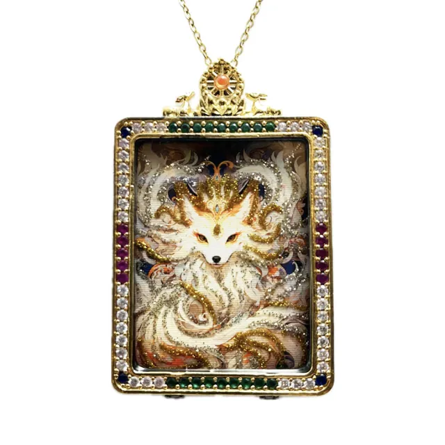 【藏古祥館】狐仙唐卡A0025(狐仙 唐卡 平安 吉祥 桃花)