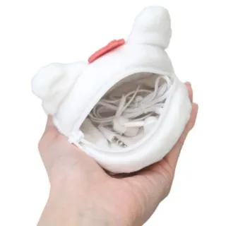 【小禮堂】雙11 Sanrio 三麗鷗 幽靈丸 絨毛扣環小物收納包 大臉款(平輸品)