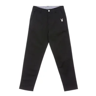 【PLAYBOY】棉質修身直筒長褲(黑色)