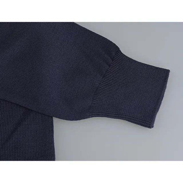 【Maison Kitsune】MAISON KITSUNE狐狸頭LOGO羊毛6鈕釦長袖圓領開襟衫(女款/墨藍)