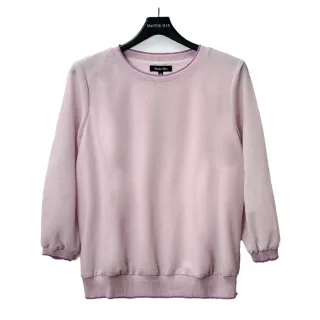 【Master Max】拼接羅紋撞色素面七分袖上衣(8327128)