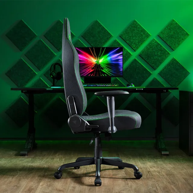 【Razer 雷蛇】ISKUR V2 X 人體工學 電競椅/電腦椅/椅子(黑綠/需自行組裝)(魔物獵人適用)