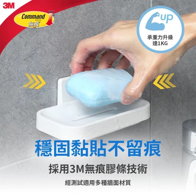 【3M】無痕極淨防水收納系列 肥皂架  免釘免鑽(廚房/衛浴 皆適用) 