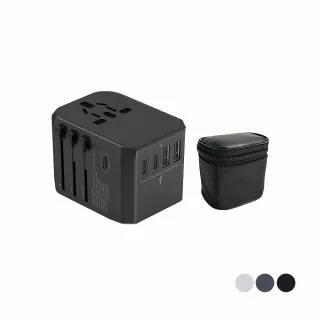 【anra】3Type-c+2USB旅行轉接頭(附收納包 旅行萬用轉接頭 萬國轉接頭 Type C QC快充 插座 插頭)