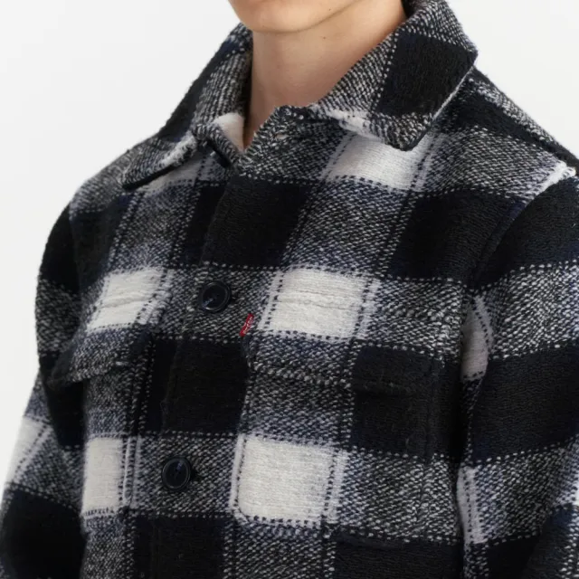 【LEVIS】男款 外套 灰藍格紋 襯衫外套 熱賣單品 0017F-0000
