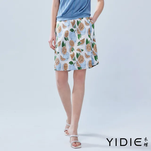 【YIDIE 衣蝶】滿版水果印花短褲-米