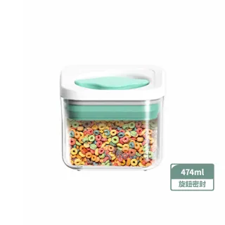 【mo select】可堆疊防潮旋鈕保鮮密封罐474ml(儲物罐/防潮/收納盒/保鮮盒)