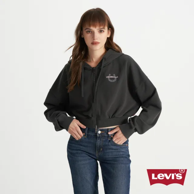 【LEVIS】女款 短版外套 胸口印花  舒適外套  熱賣單品 0016L-0001