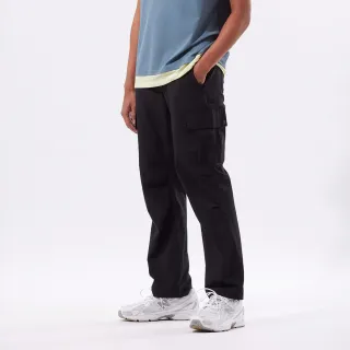 【Hang Ten】男裝-恆溫多功能-STRAIGHT FIT 3M吸濕快乾鬆緊抽繩口袋工裝褲(黑)
