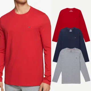 【Tommy Hilfiger】TOMMY 經典刺繡Logo素面長袖T恤-多色組合(平輸品/素T/長T/可男女穿搭)