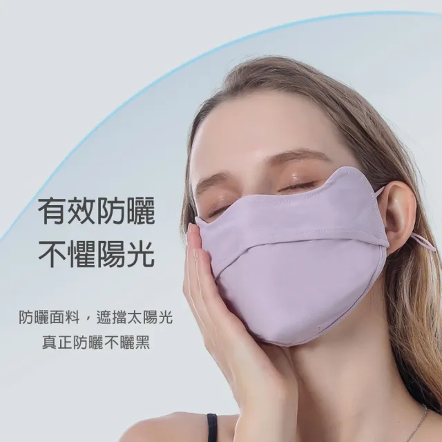 【NicoFun 愛定做】涼感冰絲 黑色口罩 加強護眼角 防曬 透氣口罩 布口罩(涼感科技 抗紫外線 可水洗 3入組)