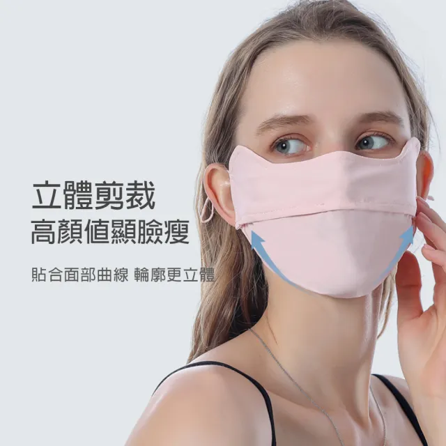 【NicoFun 愛定做】涼感冰絲 抗UV口罩 加強護眼角 防曬 透氣口罩 布口罩(涼感科技 抗紫外線 可水洗 3入組)