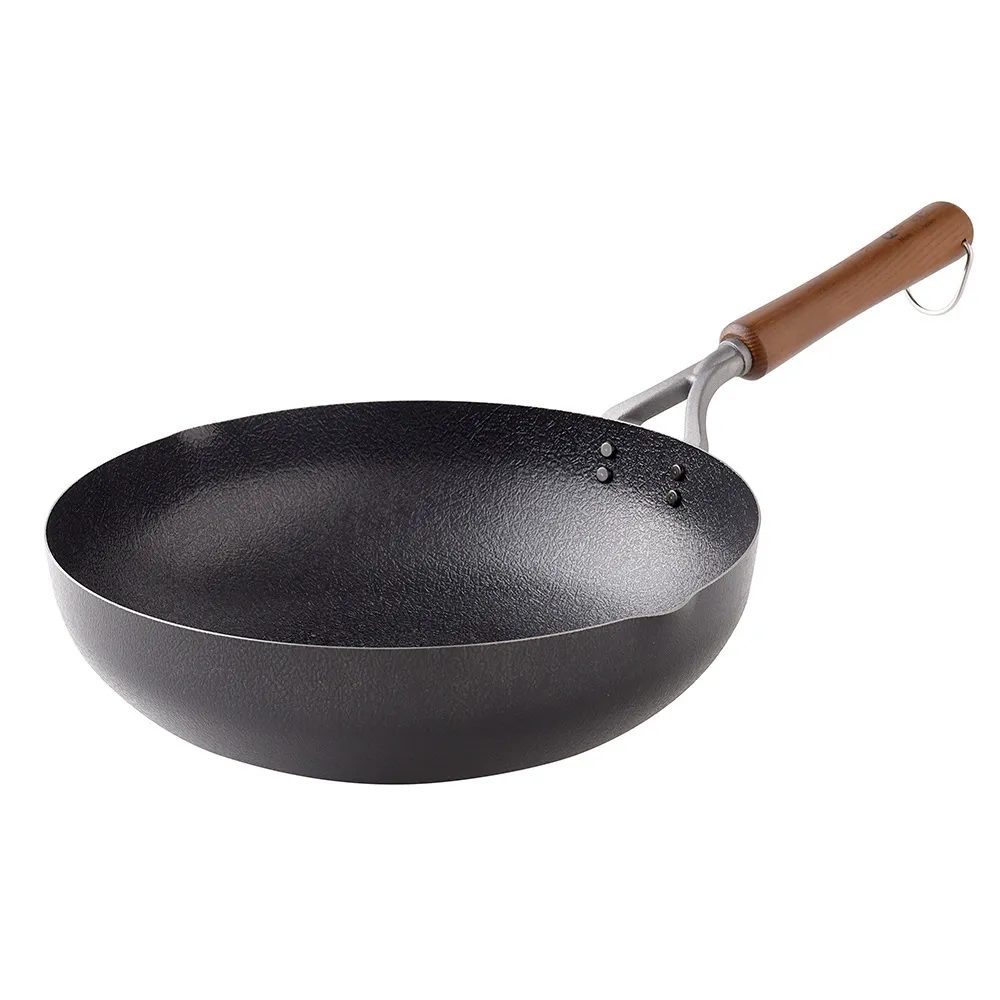【日本Arnest】武 Rn 和網紋極輕化雙口鐵炒鍋-28cm(日本製極輕量970g、不挑爐具、不易沾好清洗)