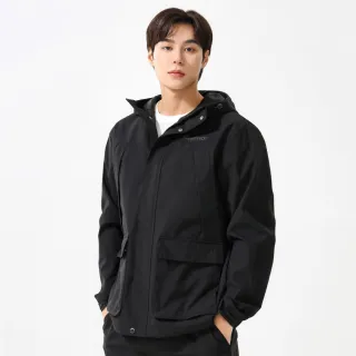 【Discovery Expedition】男版拉鍊外套 機能外套 防風 防潑水 抗UV 高透濕(DMWJ31051-BKS)