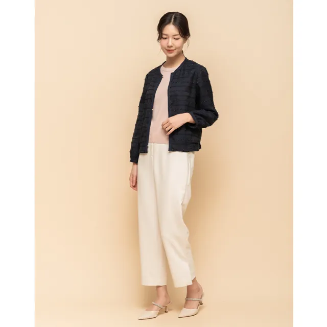 【perng yuh 芃諭名品】輕采亮澤 剪花 圓領外套(2025 SS Collection｜4A春夏新品上市)