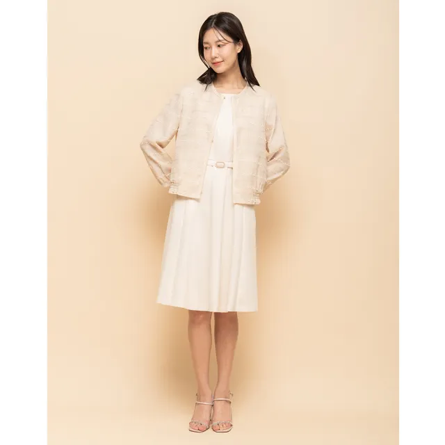 【perng yuh 芃諭名品】輕采亮澤 剪花 圓領外套(2025 SS Collection｜4A春夏新品上市)