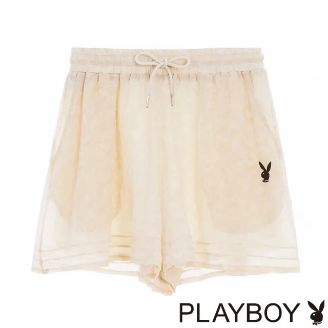 【PLAYBOY】立體圈花雪紡褲裙(杏色)