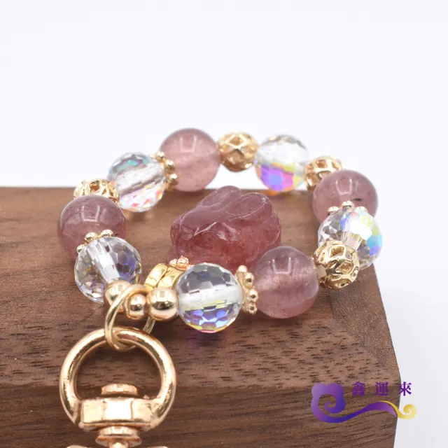 【鑫運來】◎草莓晶兔子手機吊飾