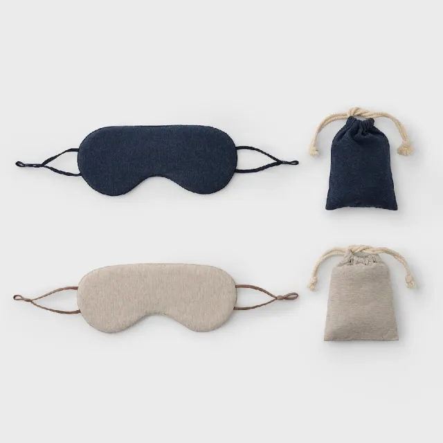 【MUJI 無印良品】攜帶用涼感眼罩 約9.5x23cm(共2色)
