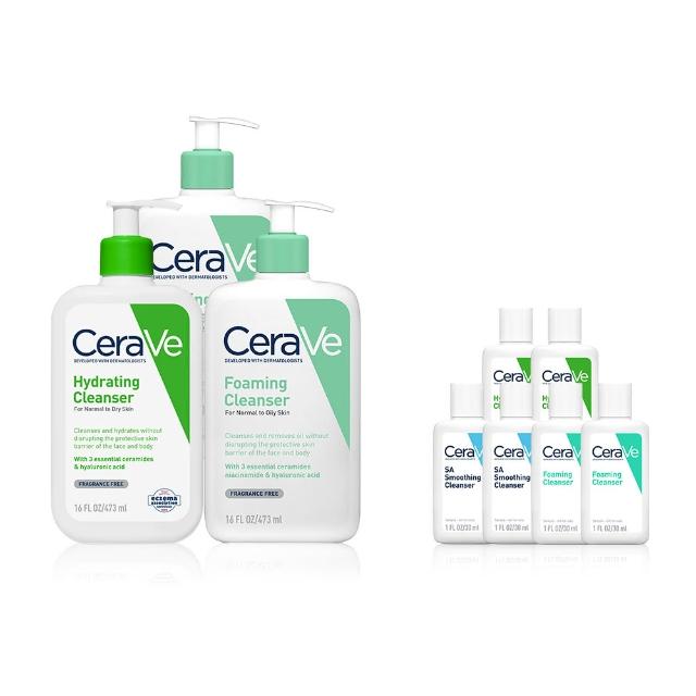【CeraVe 適樂膚】大容量潔膚露任選三入★潔膚露473ml x3 輕柔保濕/溫和泡沫 2款任選_G(泡沫質地)