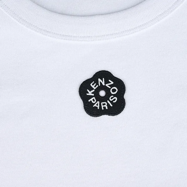 【KENZO】KENZO Boke Flower 2.0海棠花刺繡布章棉質無袖上衣背心(女款/白x黑)