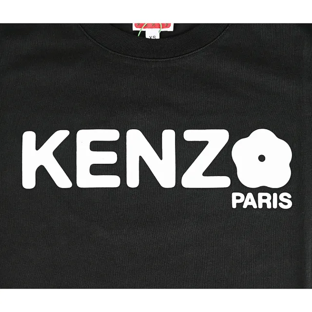 【KENZO】KENZO Boke Flower 2.0海棠花白字印花棉質短袖T恤(女款/黑)