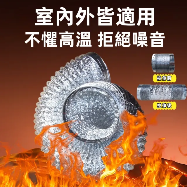 【一本店鋪】【3吋2米】專用鋁箔排風管(耐熱鋁箔管 鋁箔管 排煙管 排風管 伸縮鋁箔管 尼龍管)