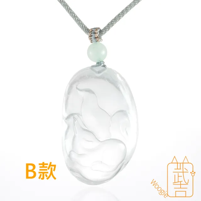 【Woogie武吉珠寶】高冰淨透白水晶雕刻九尾項鍊(四款可選)