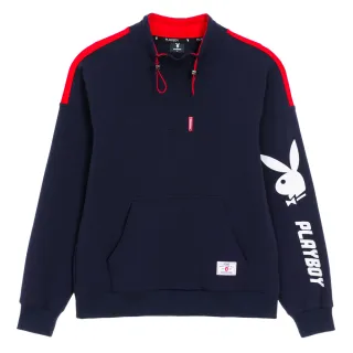 【PLAYBOY】調節帶立領上衣(深藍色)
