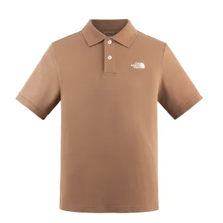 【The North Face】TNF 休閒 運動 短袖POLO  M S/S LOGO POLO - AP 男 棕(NF0A87UX6IH)