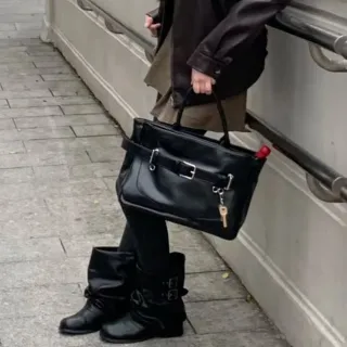 【KT DADA】雙11 手提托特包 大包包 斜背托特包 包包 手提包 斜背包 托特包 機車包 皮革 