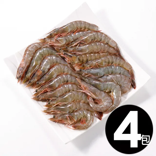 【華得水產】瓜地馬拉特大白蝦4盒(800g土10% 約10-15尾/盒)