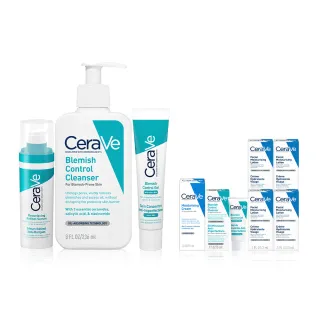 【CeraVe 適樂膚】粉痘清零全配組★A醇勻亮修護精華+多重酸煥膚修護精華+淨膚白泥抗粉痘潔面露_C