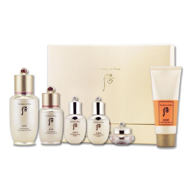 即期品【WHOO 后】重生秘帖寵愛限定禮盒（重生秘帖50ML+20ML+重生水25ML+重生乳25ML+重生霜10ML+洗顏乳100M