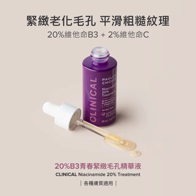 【PAULA’S CHOICE 寶拉珍選】20%B3青春緊緻毛孔精華液20ml