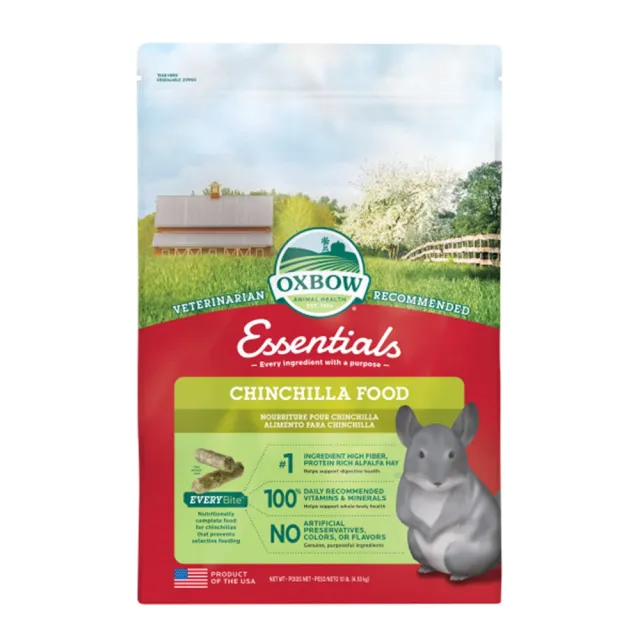 【OXBOW】兩包組 活力系列龍貓配方飼料 4.53kg/10LB(絨鼠主食 南美栗鼠絨絲鼠 Chinchilla 龍貓正餐糧)