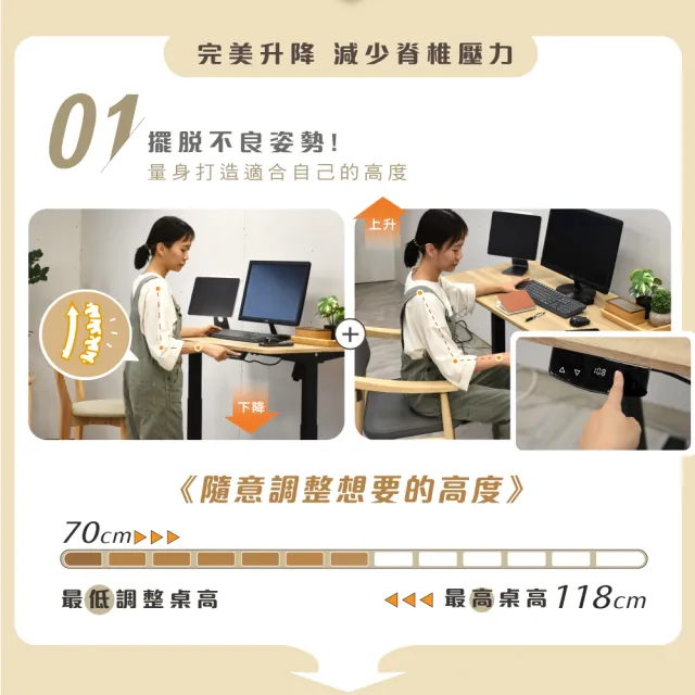 【IHouse】台灣製 100cm工學電動升降桌/兒童書桌/辦公桌/書桌/站立桌/電腦桌/成長桌