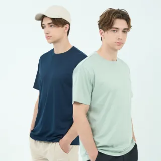 【GIORDANO 佐丹奴】男裝圓領小刺繡短袖上衣 Liquid Touch系列(多色任選)