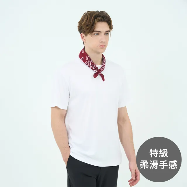 【GIORDANO 佐丹奴】男裝圓領小刺繡短袖上衣 Liquid Touch系列(多色任選)